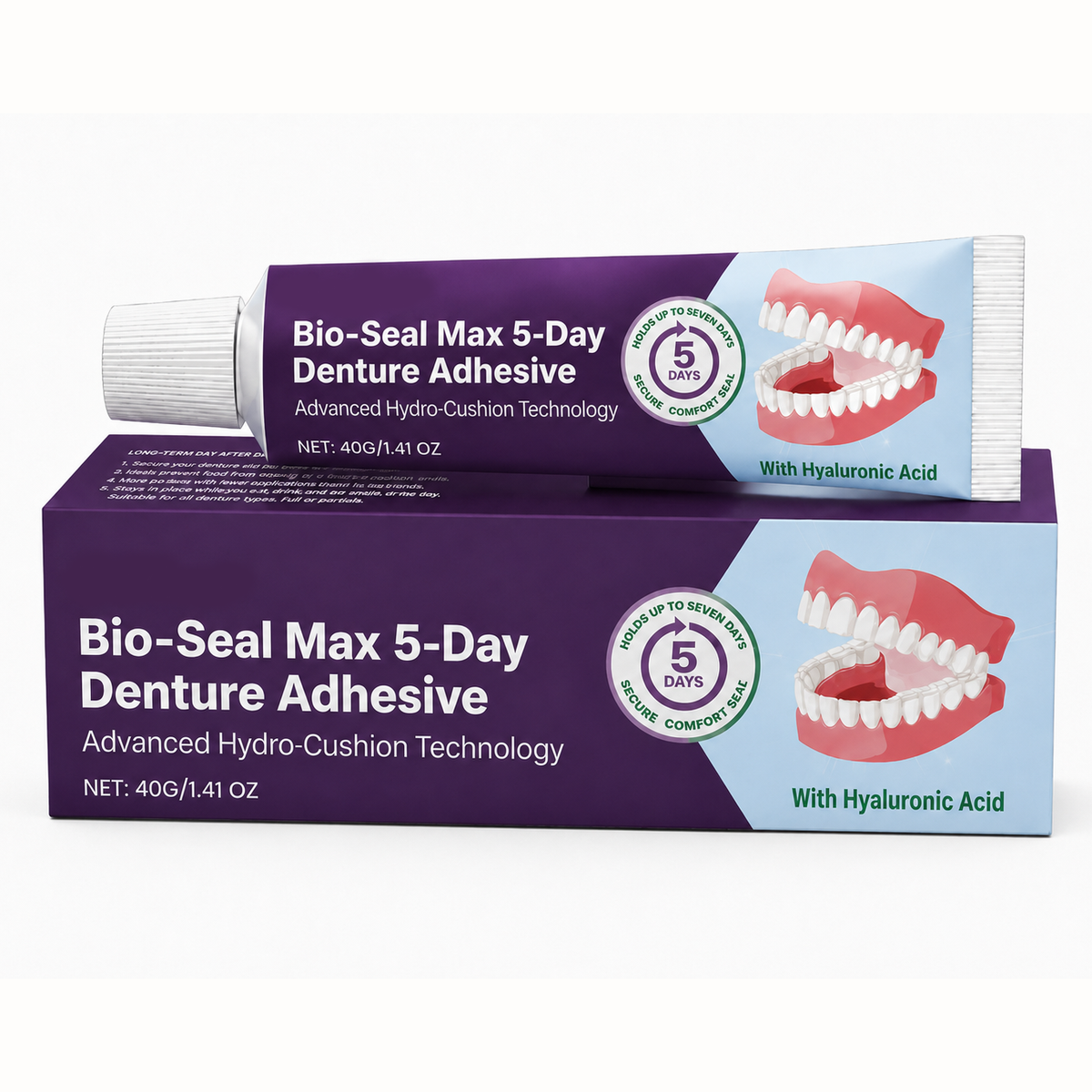 🔥100K+ SOLD🔥Bio-Seal Max 5-Day Denture Adhesive🦷💙