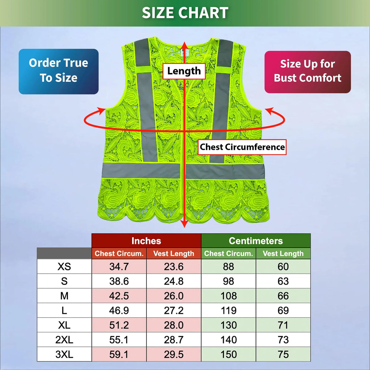 Lace Safety Vest (X-Back)