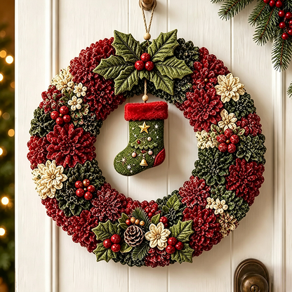 ✨ Make A Christmas Wreath You'll Be Proud To Display ❤️ 3D Fabric Poke DIY Kit With Tutorial & Guide Included