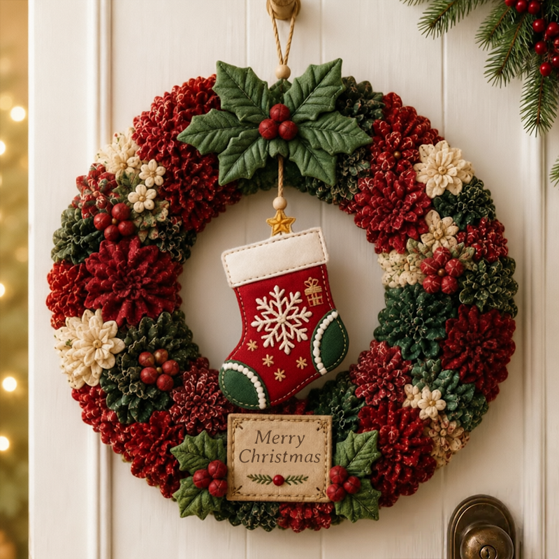 ✨ Make A Christmas Wreath You'll Be Proud To Display ❤️ 3D Fabric Poke DIY Kit With Tutorial & Guide Included