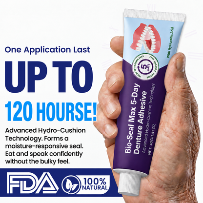 🔥100K+ SOLD🔥Bio-Seal Max 5-Day Denture Adhesive🦷💙