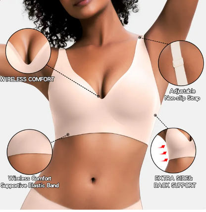 Wireless Womens Comfortable Wireless Bras Push Up Bralettes Seamless Tshirts Bras Deep V Everyday Bras