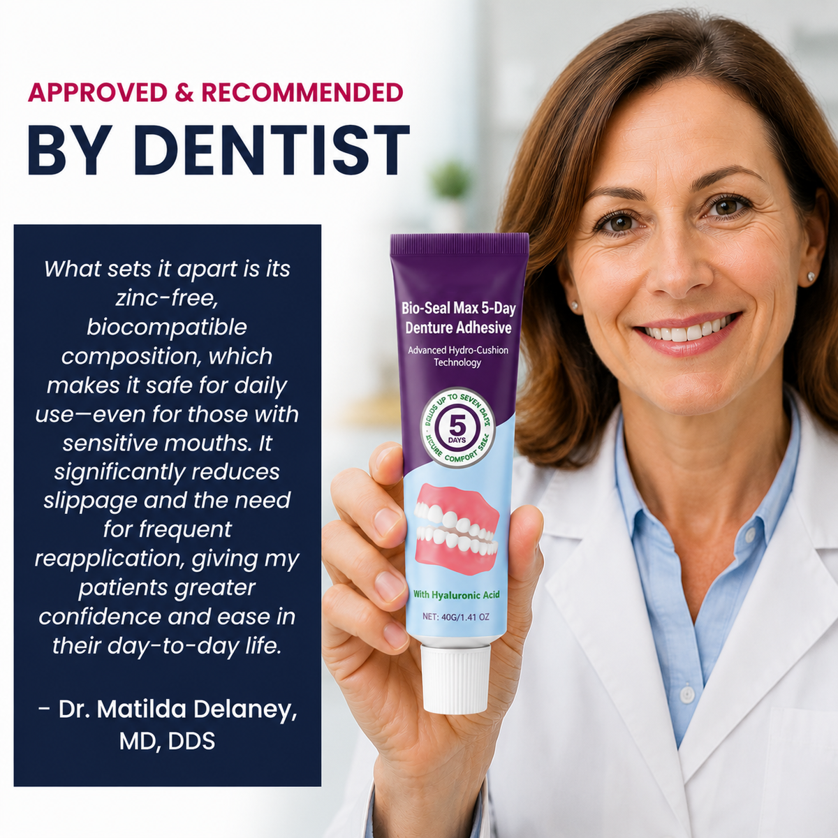 🔥100K+ SOLD🔥Bio-Seal Max 5-Day Denture Adhesive🦷💙