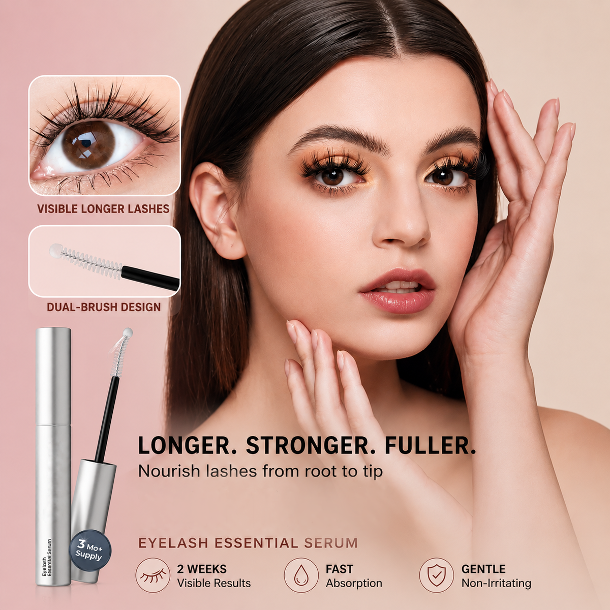 Buy 1 Get 1 Free ✨ Eyelash Growth Serum (Large Size) — Achieve fuller, thicker lashes in just 2 weeks.