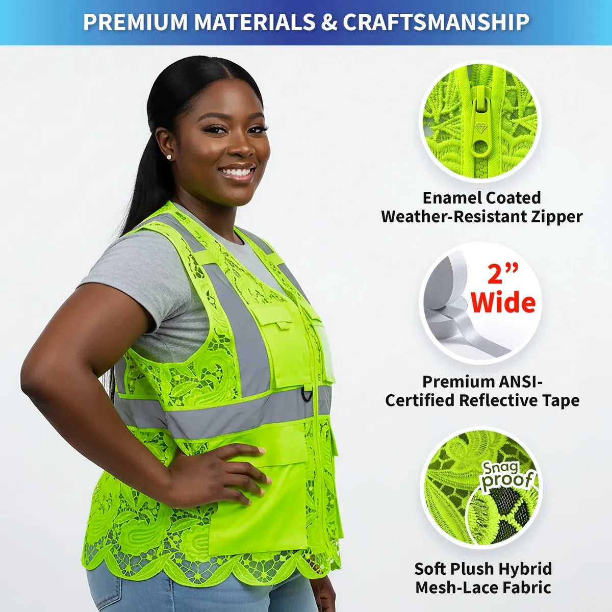 Lace Safety Vest (4 Pockets)