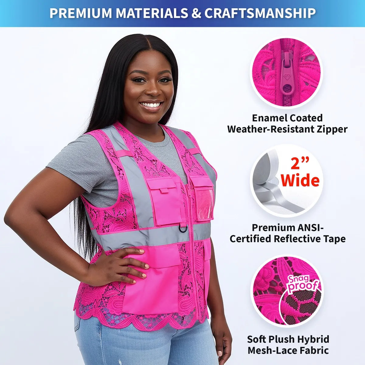 Lace Safety Vest (4 Pockets)