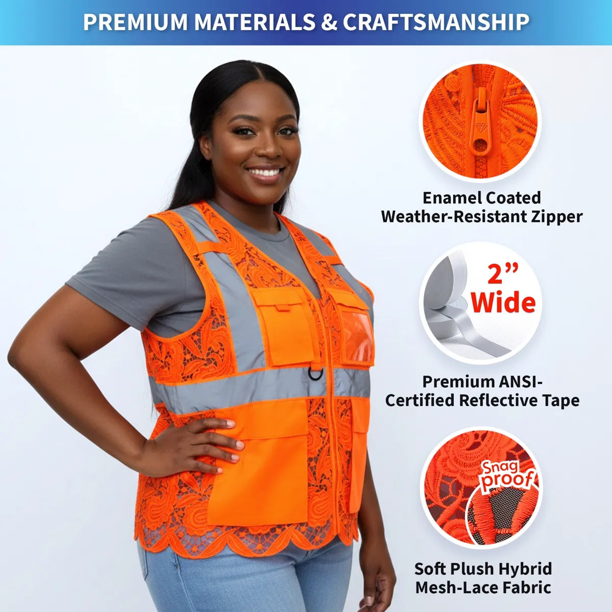 Lace Safety Vest (4 Pockets)