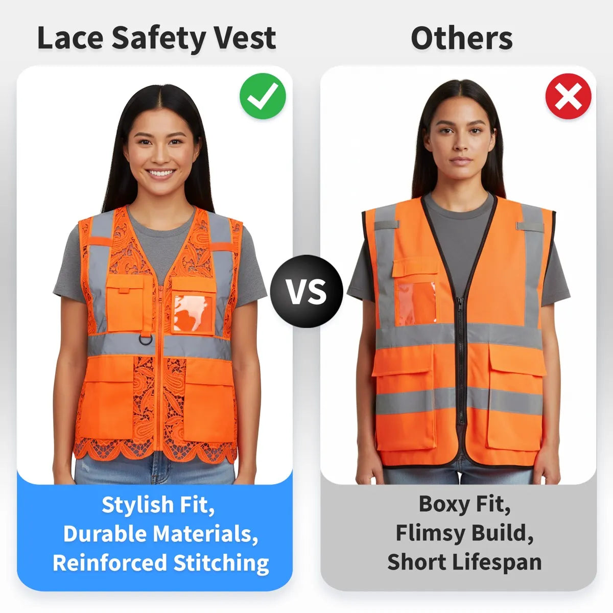 Lace Safety Vest (4 Pockets)