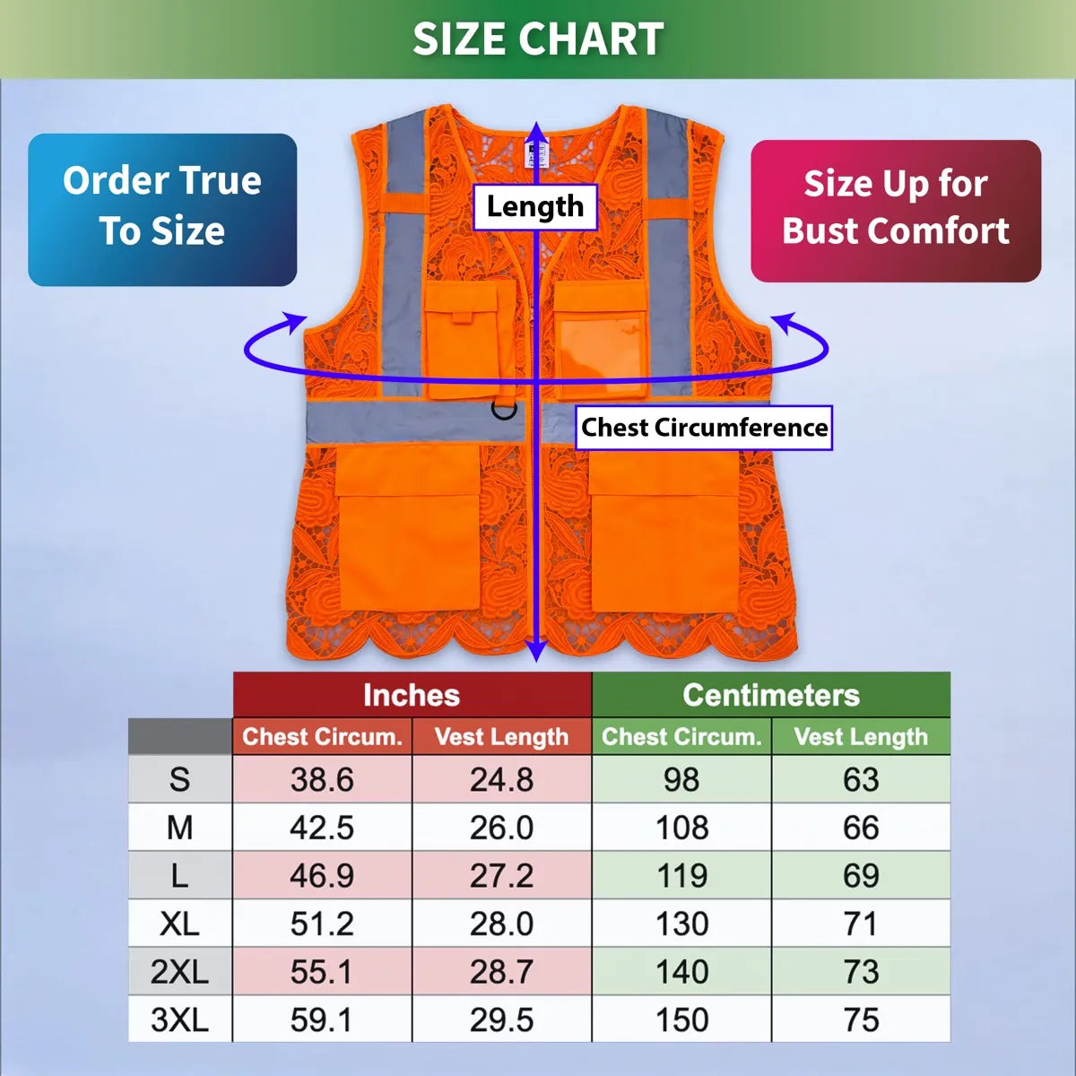 Lace Safety Vest (4 Pockets)