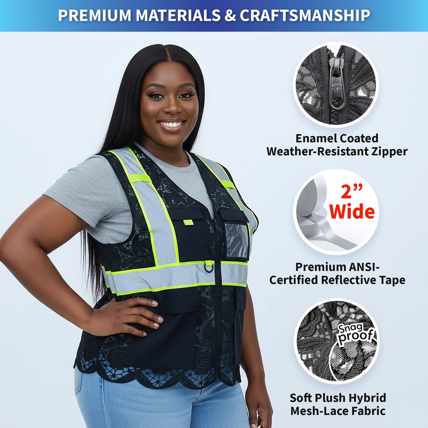 Lace Safety Vest (4 Pockets)