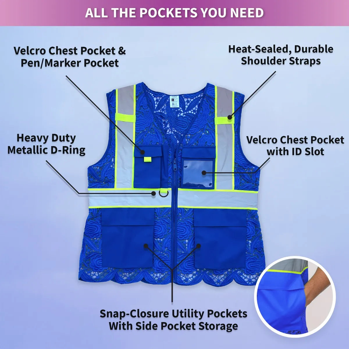 Lace Safety Vest (4 Pockets)