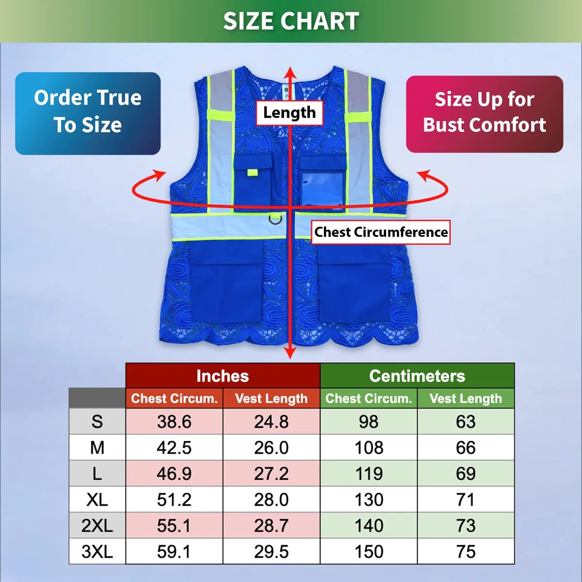 Lace Safety Vest (4 Pockets)