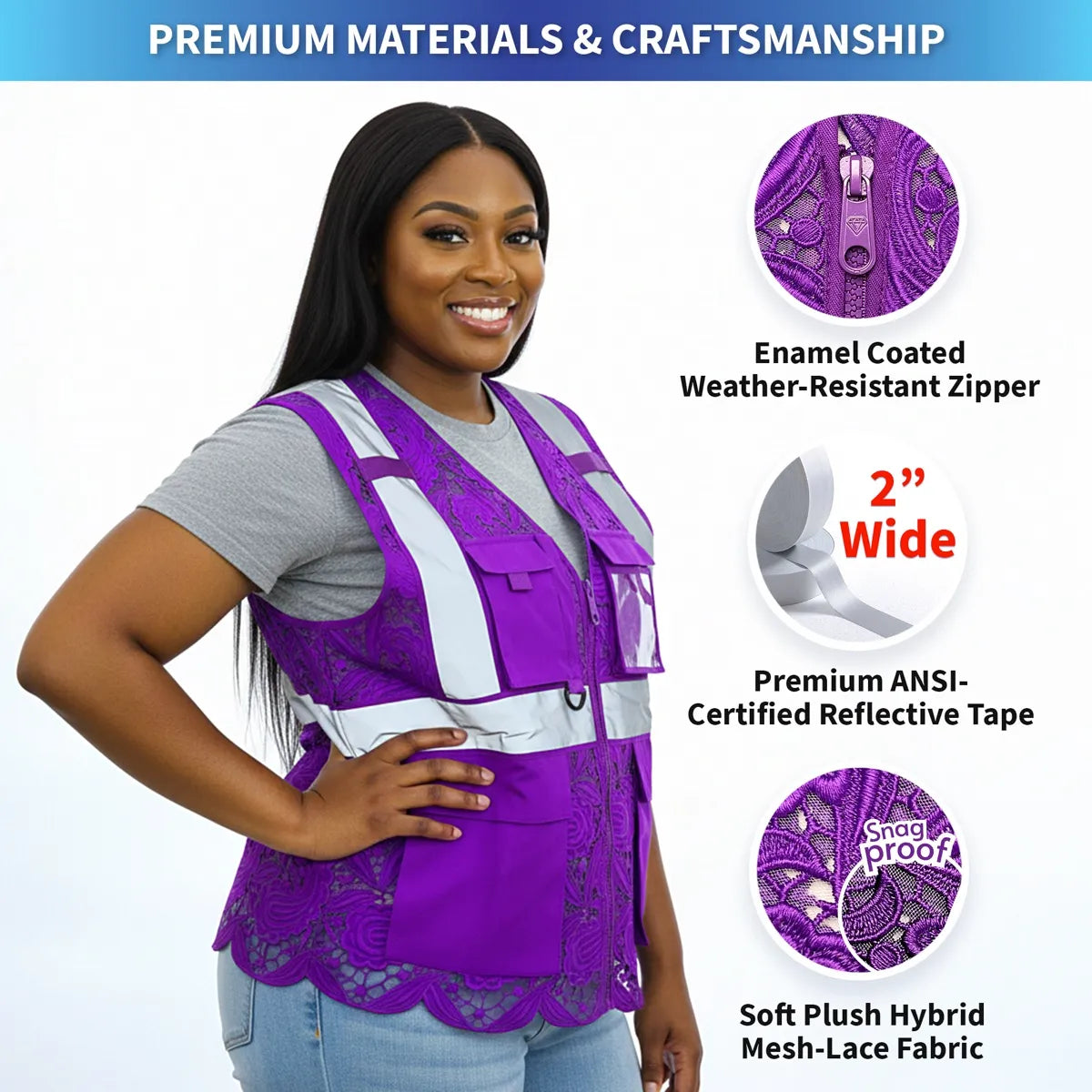 Lace Safety Vest (4 Pockets)