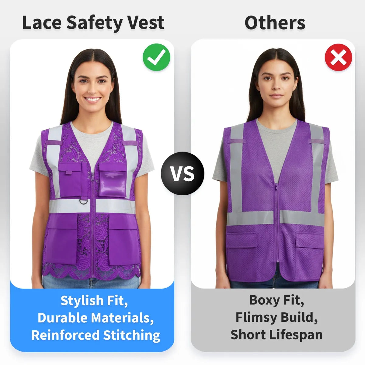 Lace Safety Vest (4 Pockets)