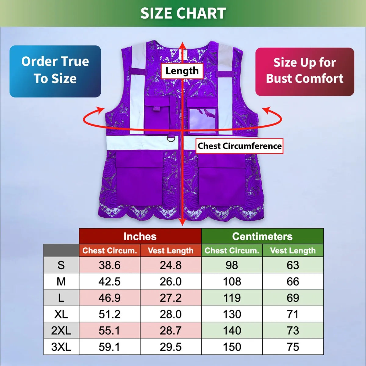 Lace Safety Vest (4 Pockets)