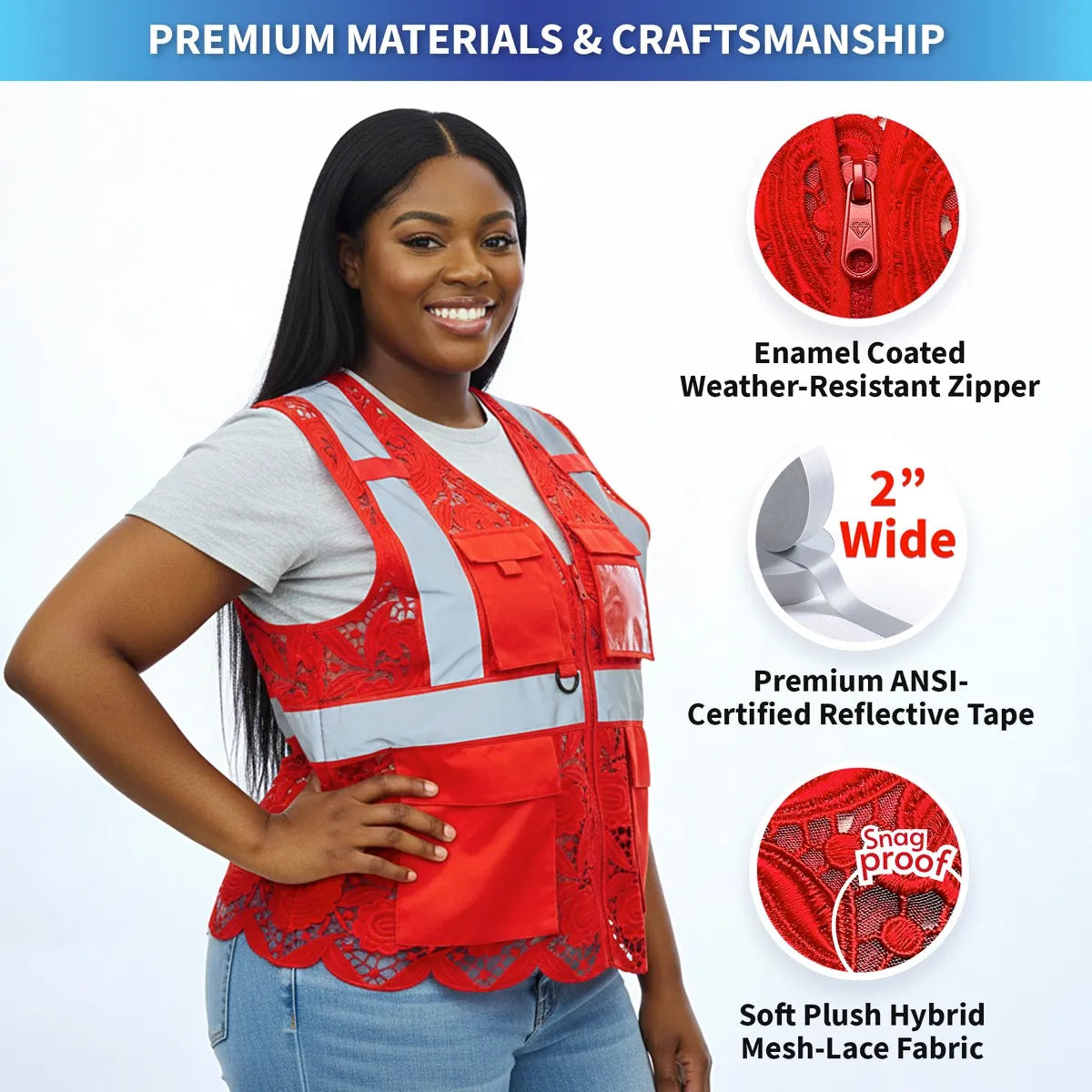 Lace Safety Vest (4 Pockets)