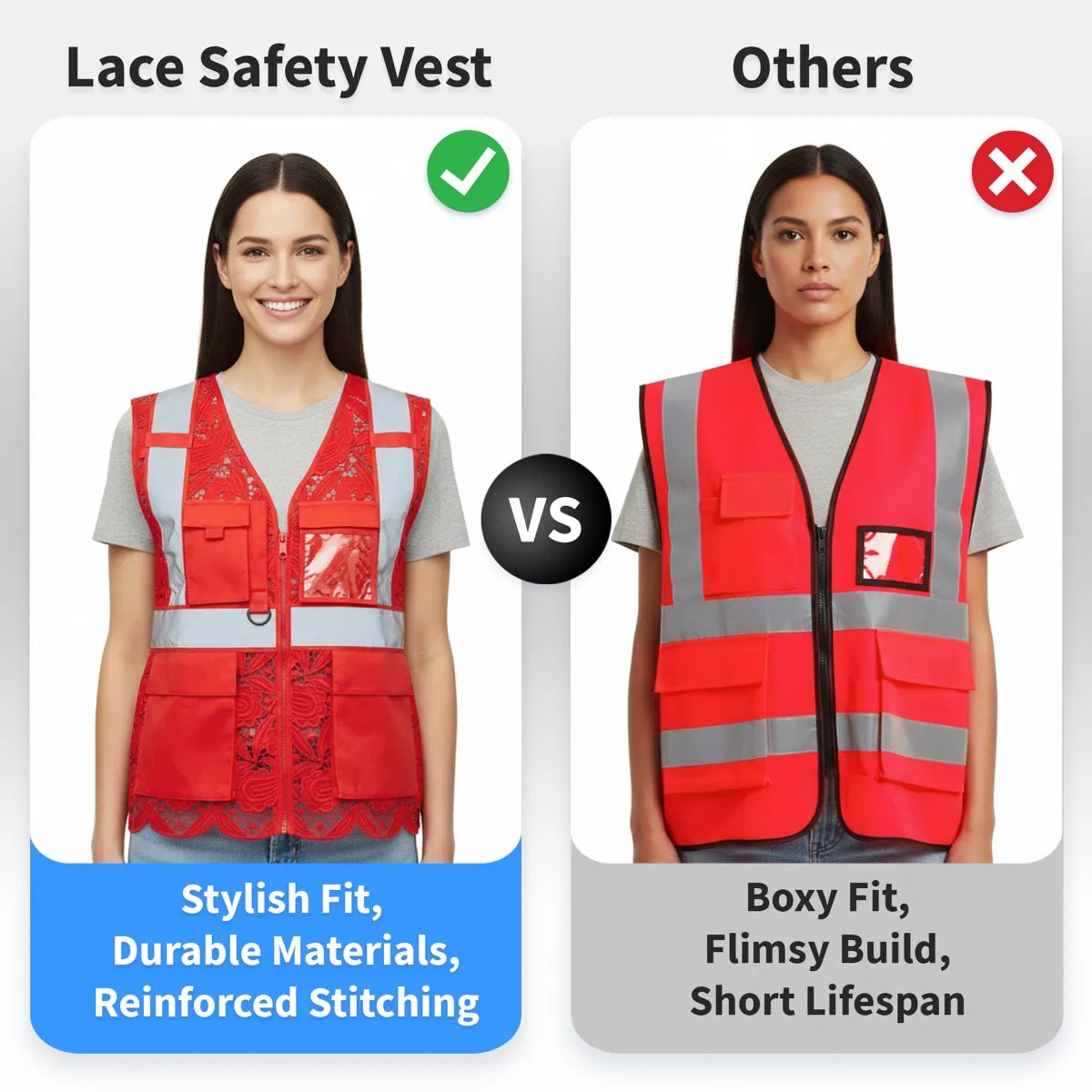 Lace Safety Vest (4 Pockets)