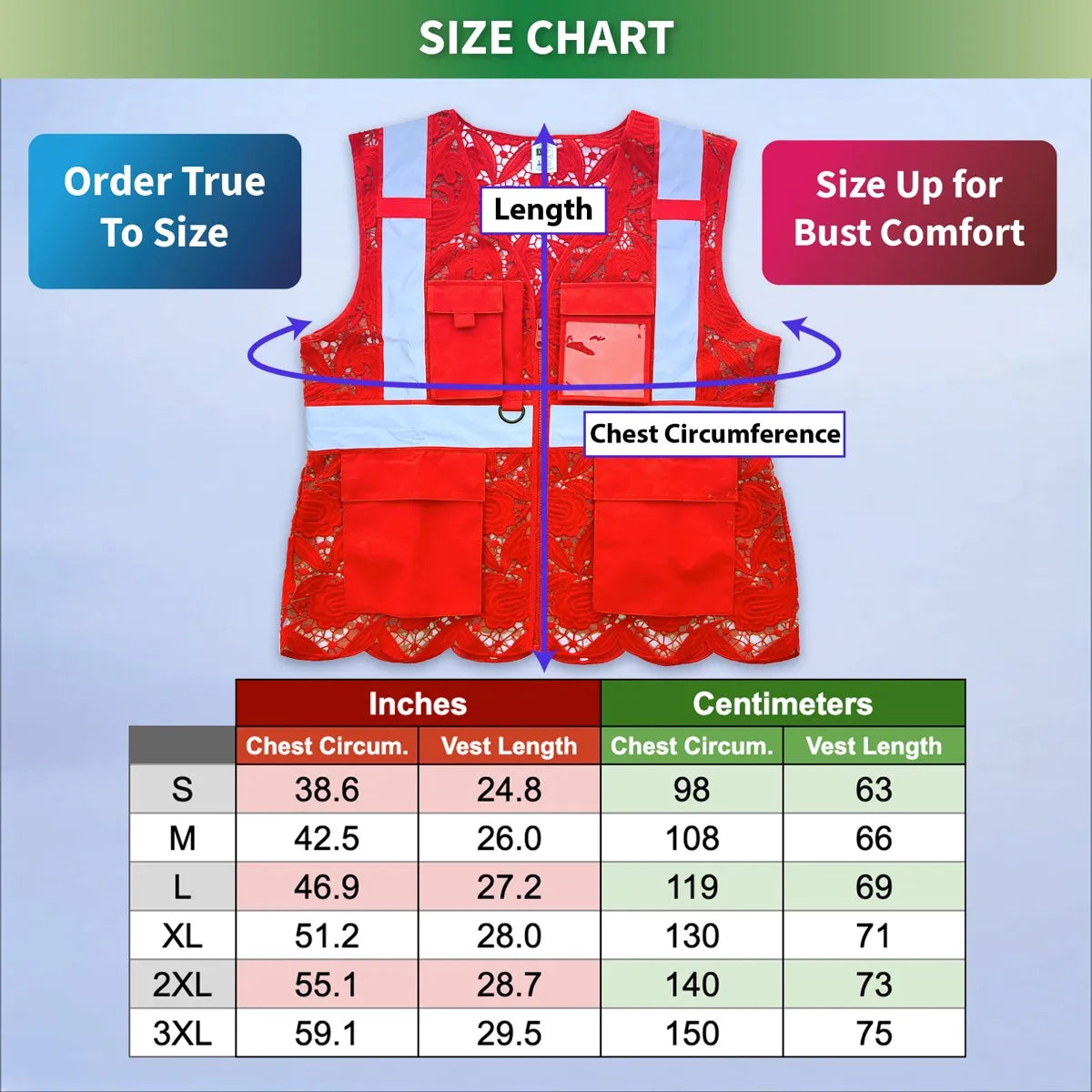 Lace Safety Vest (4 Pockets)