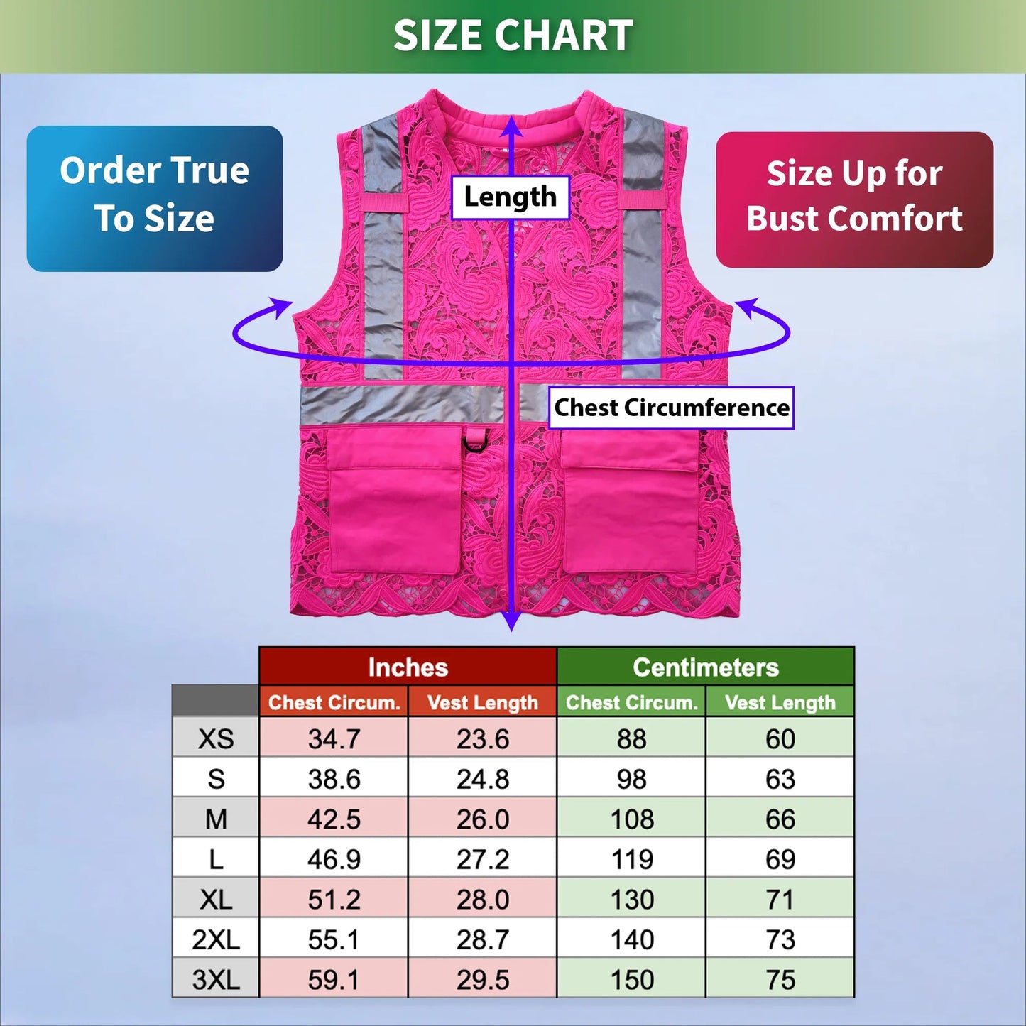 Lace Safety Vest (2 Pockets)