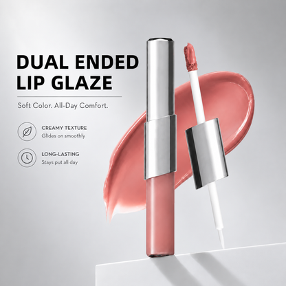 Perfect Twin Lip — Dual-Ended Liquid Lipstick with Velvet Matte Color and Glossy Shine