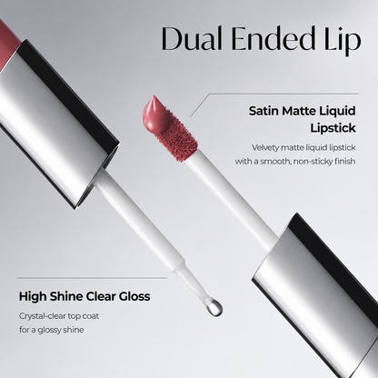 Perfect Twin Lip — Dual-Ended Liquid Lipstick with Velvet Matte Color and Glossy Shine